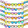 32 Pack Sunglasses Bulk with UV Protection, 16 colors Neon 80s Retro Plastic Sun Glasses Toy, Summer Pool Party Favors, Beach Party Supplies, Gift for Birthday Goody Bag Filler School Classroom Prizes view 1
