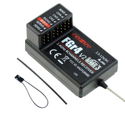 HTLNUZD Flysky FS-FGR4 V2 Single Antenna Bidirectional Receiver with 2.4Ghz 4CH AFHDS3 PPM/IBUS/S.Bus/PWM Output Compatible Rc Truck Boat Noble FS-NB4 Transmitter