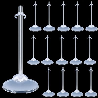 BieFuDan 20Pcs Doll Stands Display Holders, Transparent Plastic Mini Doll Display Stand Support for 11 to 13 Inch Dolls, Action Figure Stand Toy Dolls Accessories