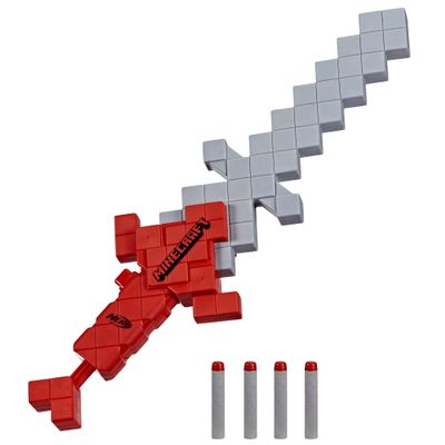 Nerf Minecraft Heartstealer Toy Sword, Blasts Darts, Includes 4 Elite Foam, Design