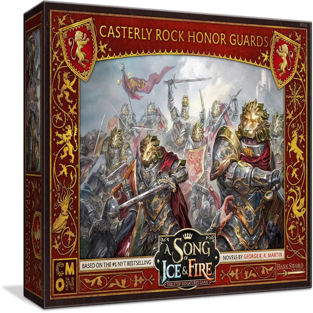 A Song of Ice and Fire Tabletop Miniatures Game Casterly Rock Honor Guards Unit Box - Elite Protectors for Epic Battles! Strategy Game, Ages 14+, 2+ Players, 45-60 Minute Playtime, Made by CMON