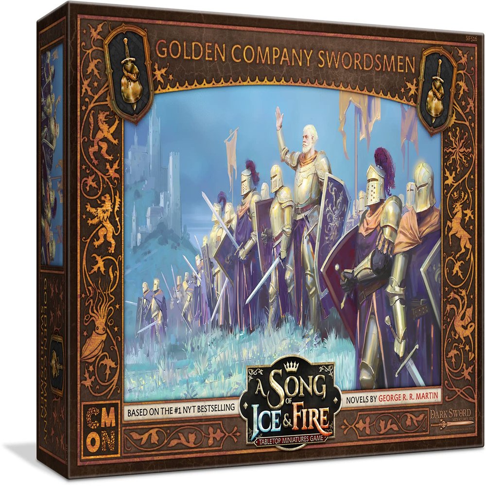 A Song of Ice and Fire Tabletop Miniatures Game Golden Company Swordsmen Unit Box (Multilingual Edition) - Strategy Game for Adults, Ages 14+, 2+ Players, 45-60 Minute Playtime, Made by CMON