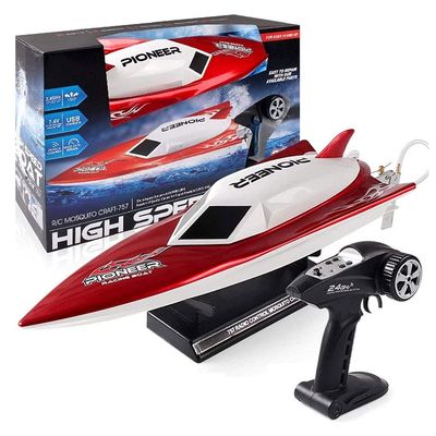 QAQQVQ Super Large Remote Control Boat High Speed Racing Rowing Low Voltage Alarm Cooling System RC Boat Summer Outdoor Water Toys Gifts for Children and Adults 30KM/H Per Hour