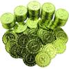 AEVBSOY 100 Pcs St. Patrick's Day Coins Shamrock Coins Lucky Saint Patrick's Day CoinsTable Sprinkles Table Scatter Decoration Coins Green Plastic Embossed 4 Leafs Coins Party Favor Supplies view 1