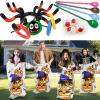 17 Pcs Halloween Party Games, 4 Potato Sack Race Bags, Inflatable Spider Ring Toss Game, 4 Eyeballs and Spoon Race Game for Kids Family Adults 4 Players Halloween Party Favor Decor Outdoor Indoor Yard view 1