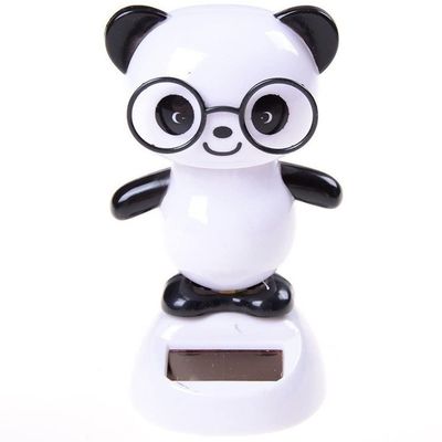 Lipfer Solar Powered Dancing Panda Figurine Toy, Cute Animal Swinging Toys Car Dashboard Decor Car Interior Ornament