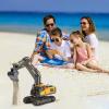 DDAI Remote Control Excavator Toys for Boys 8-12 Kids Best Gift Ideas for Age 3 4 5 6 7 8 9 10+ Year Old Boy Rechargeable RC Construction Excavators Digger Vehicles Engineering Toys with Metal Shovel view 2