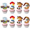 40pcs Cartoon Story Cupcake Toppers 3rd Birthday Decorations for Boys Girls 3rd Birthday Party Supplies view 1