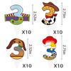 40pcs Cartoon Story Cupcake Toppers 3rd Birthday Decorations for Boys Girls 3rd Birthday Party Supplies view 2