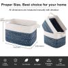 OIAHOMY Storage Basket, Woven Baskets for Storage, Cotton Rope Basket for toys,Towel Baskets for Bathroom - Pack of 3,White Blue view 3