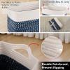 OIAHOMY Storage Basket, Woven Baskets for Storage, Cotton Rope Basket for toys,Towel Baskets for Bathroom - Pack of 3,White Blue view 4