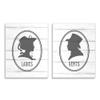 Stupell Industries Vintage Ladies Gents Restroom Rustic Sign Silhouettes, Design by Kim Allen view 1