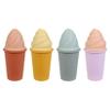 BLUE GINKGO Ice Cream Sand Toys - Silicone Beach Toy Ice Cream Set of 4 | Easy Clean, Travel-Friendly | Sand, Bath, Beach Toys for Toddlers and Children (Sunsoaked Multi Pack) view 1