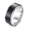 Dsnyu Spinner Ring for Anxiety, Fidget Rings for Relieving Stress Anxiety Ring, Silver Black Wedding Engagement Party Ring Size 6 view 1