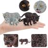 BRETOYIN Snow Leopard Figure Black Panther Figurine 5PCS Realistic Cheetah Toys Baby Leopard Figurine Collectible for Boys and Girls Cake Toppers Christmas Birthday Gift for Kids Toddlers view 3