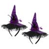Mobestech 2pcs Halloween Witch Hat Headband Sequins Witch Hat Headpiece for Costume Halloween Party Decoration view 1