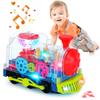 Light Up Train Toys for Toddler,Interactive Autism Sensory Toys with Colorful Moving Gears, Music and LED Light,Fun Crawling Infant Tummy Time Toys for Kids Boys Girls 6-12-18-36 Months Age 1 2 3 4 5 view 1
