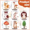 16 Pcs Woodland Animals Wood Table Centerpieces Forest Animals Cutout Shapes Creatures Table Topper for Woodland Camping Baby Shower Birthday Decorations Supplies view 2