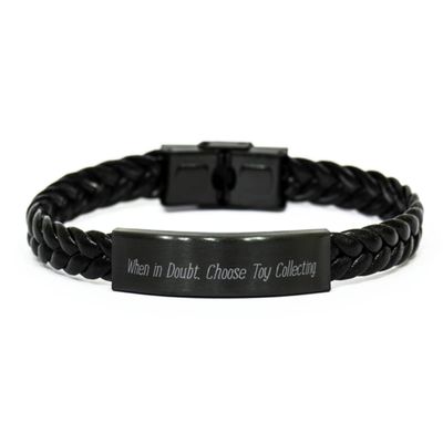 Sunmead Toy Collecting for Men Women, When in Doubt, Choose Toy Collecting., Love Toy Collecting Braided Leather Bracelet, from