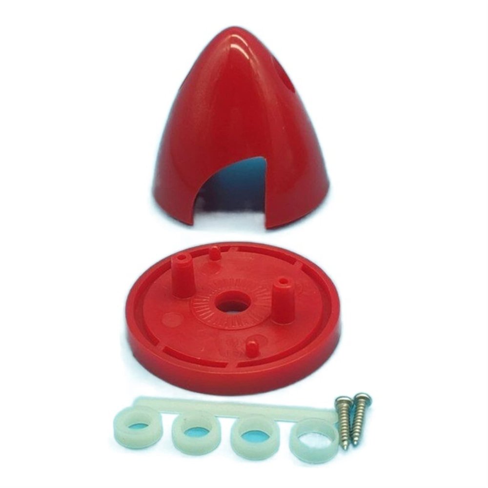 RC Airplane Propeller Spinner, 1 Set Round Tip Nylon Plastic RC Airplane Prop Propeller 1.5-4 Inch Spinner 2 Blade RC Spare Parts Red Color (Color : 64mm 2.5in)