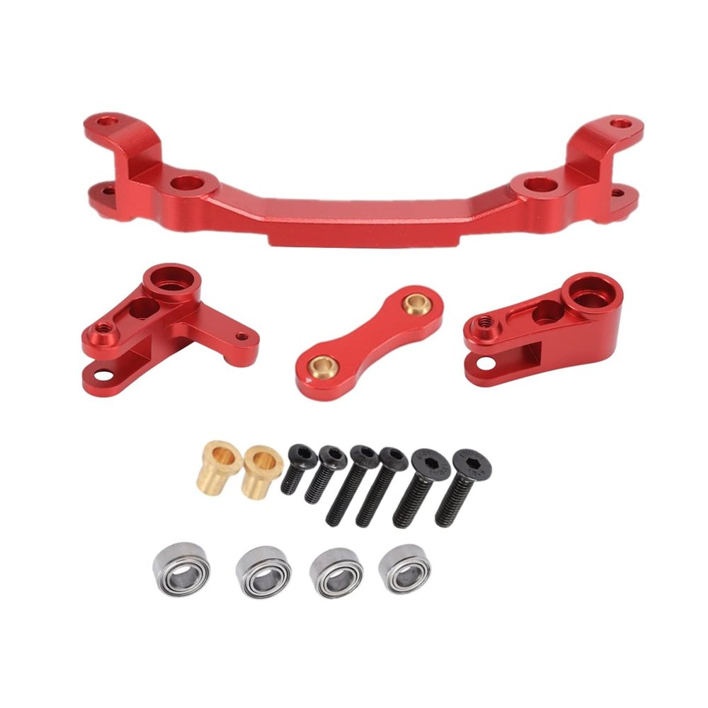 Aluminum Steering Assembly Bellcrank Set Upgrades Parts for 1/10 Arrma Granite 3S BLX,Senton 3S BLX/Big Rock/Typhon 3S BLX,Outcast/Kraton 4S (Red)