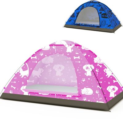 KidzAdventure 2 in 1 Kids Tent for Camping/Kids Play Tent| Backpacking Tent for Kids |Easy Set UP |Pink Best Friends Theme Camping Tent