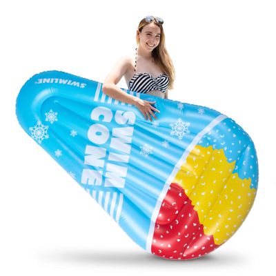 Giant Snow Cone Inflatable Pool Float, 72x40x10 Pool Float Ride On, Snow Cone Inflatable Float, Fun Beach Floaties, Party Toys, Summer Pool Raft Lounge for Adults & Kids 13+