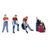Yiju Hand Painted Miniature People Figurines - Garage Scenes Car Model Diorama Micro Landscape Decor DIY Projects, Red view 1