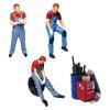Yiju Hand Painted Miniature People Figurines - Garage Scenes Car Model Diorama Micro Landscape Decor DIY Projects, Red view 2