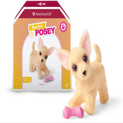 American Girl Barker Posey Tan Dog for 18-inch Dolls plus Pet Accessories