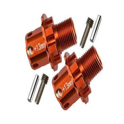 Aluminum 13Mm Hex Adapters For Traxxas 1/8 4WD Sledge Monster Truck 95076-4 - 6Pc Set Orange