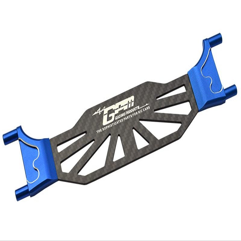 Aluminum 6061T6 + Carbon Fiber Battery Hold-Down For Traxxas 1:8 4WD Sledge Monster Truck 95076-4 / 4WD Maxx Slash 6S Brushless Short Course Truck 102076-4 Upgrades - Blue