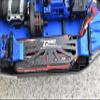 Aluminum 6061T6 + Carbon Fiber Battery Hold-Down For Traxxas 1:8 4WD Sledge Monster Truck 95076-4 / 4WD Maxx Slash 6S Brushless Short Course Truck 102076-4 Upgrades - Blue view 2