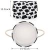 Pardick Large Round Storage Basket Black ans White Cow Skin Collapsible Circle Storage Bin Laundry Hamper With Handle for Kids Toy Blanket Dirty Clothes Towel Living Room Nursery Storage Organizer view 3