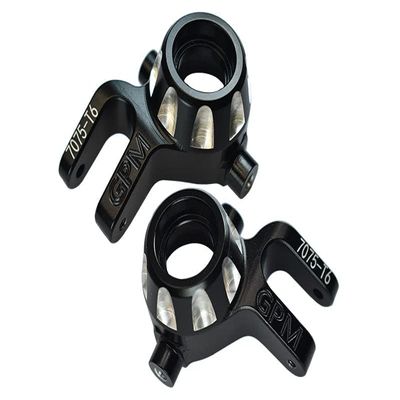 Aluminum 7075-T6 Front Knuckle Arms For Traxxas 1/8 4WD Sledge Monster Truck 95076-4 - 2Pc Set Black