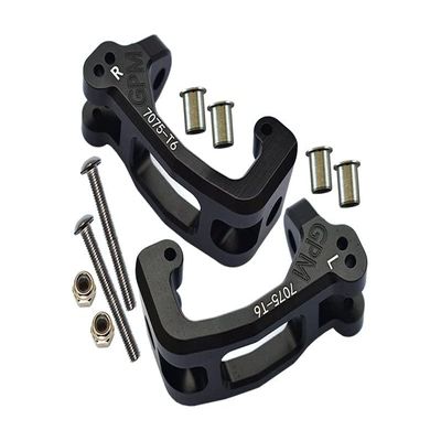 Aluminum 7075-T6 Front C Hubs For Traxxas 1/8 4WD Sledge Monster Truck 95076-4 - 10Pc Set Black