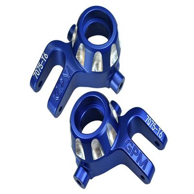 Aluminum 7075-T6 Front Knuckle Arms For Traxxas 1/8 4WD Sledge Monster Truck 95076-4 - 2Pc Set Blue
