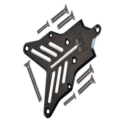Aluminum 7075-T6 Rear Chassis Protection Plate For Traxxas 1/8 4WD Sledge Monster Truck 95076-4 - 8Pc Set Black