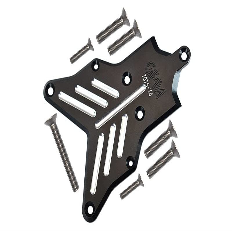 Aluminum 7075-T6 Rear Chassis Protection Plate For Traxxas 1/8 4WD Sledge Monster Truck 95076-4 - 8Pc Set Black