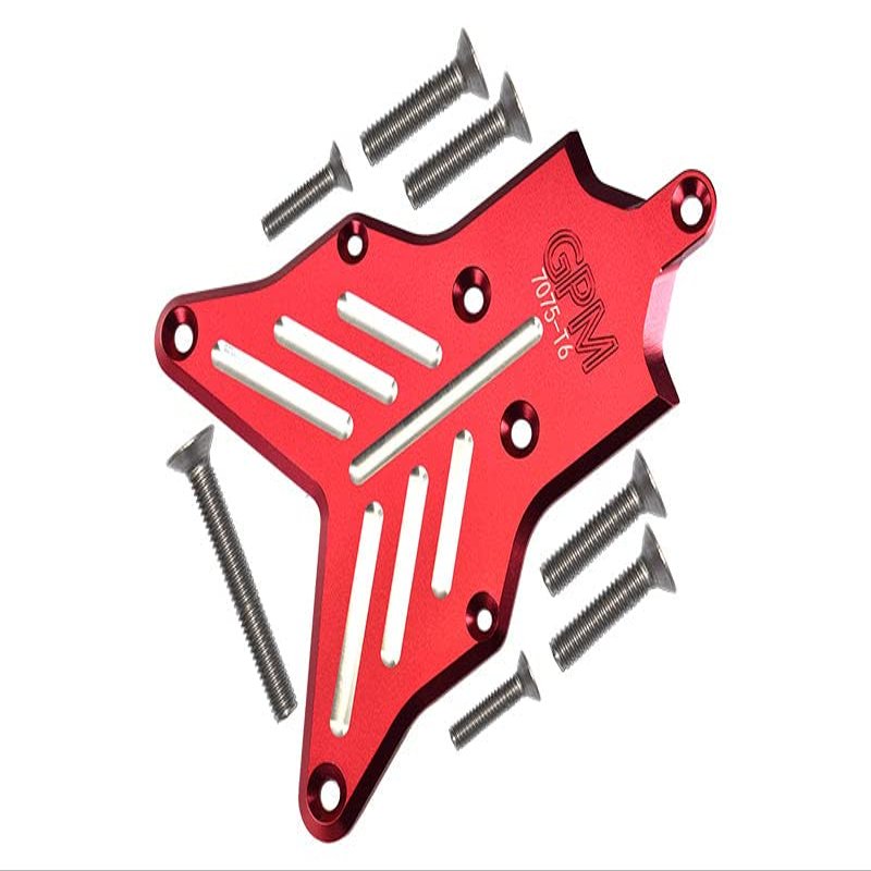 Aluminum 7075-T6 Rear Chassis Protection Plate For Traxxas 1/8 4WD Sledge Monster Truck 95076-4 - 8Pc Set Red