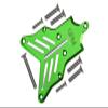 Aluminum 7075-T6 Rear Chassis Protection Plate For Traxxas 1/8 4WD Sledge Monster Truck 95076-4 - 8Pc Set Green view 1
