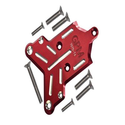 Aluminum 7075-T6 Front Chassis Protection Plate For Traxxas 1/8 4WD Sledge Monster Truck 95076-4 - 8Pc Set Red