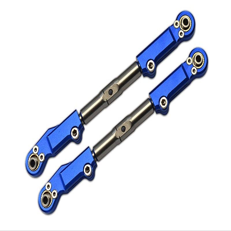 Aluminum+Stainless Steel Front Upper Arm Tie Rod For Traxxas 1/8 4WD Sledge Monster Truck 95076-4 - 2Pc Set Blue