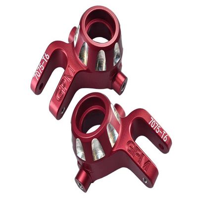 Aluminum 7075-T6 Front Knuckle Arms For Traxxas 1/8 4WD Sledge Monster Truck 95076-4 - 2Pc Set Red