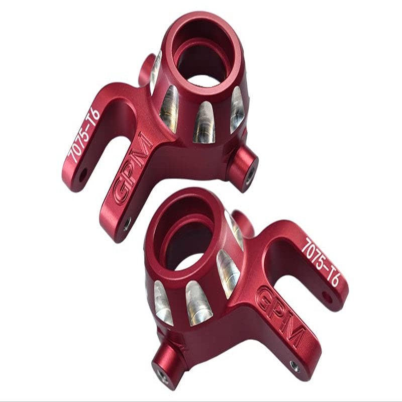 Aluminum 7075-T6 Front Knuckle Arms For Traxxas 1/8 4WD Sledge Monster Truck 95076-4 - 2Pc Set Red