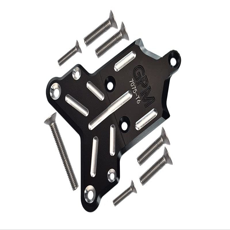 Aluminum 7075-T6 Front Chassis Protection Plate For Traxxas 1/8 4WD Sledge Monster Truck 95076-4 - 8Pc Set Black
