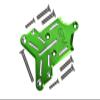 Aluminum 7075-T6 Front Chassis Protection Plate For Traxxas 1/8 4WD Sledge Monster Truck 95076-4 - 8Pc Set Green view 1