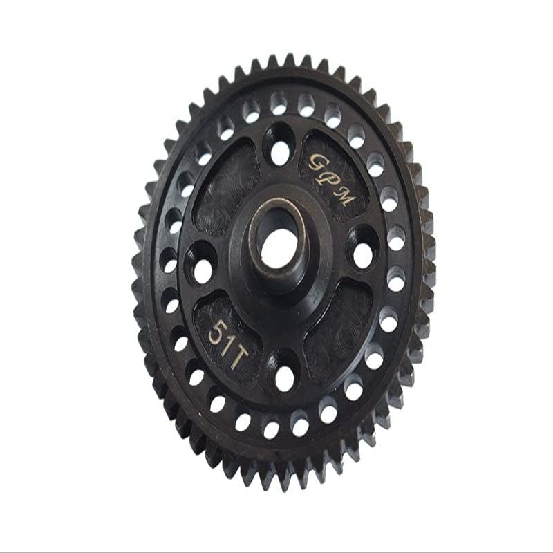 Carbon Steel Spur Gear 51T For Traxxas 1/8 4WD Sledge Monster Truck 95076-4 - 1Pc Black