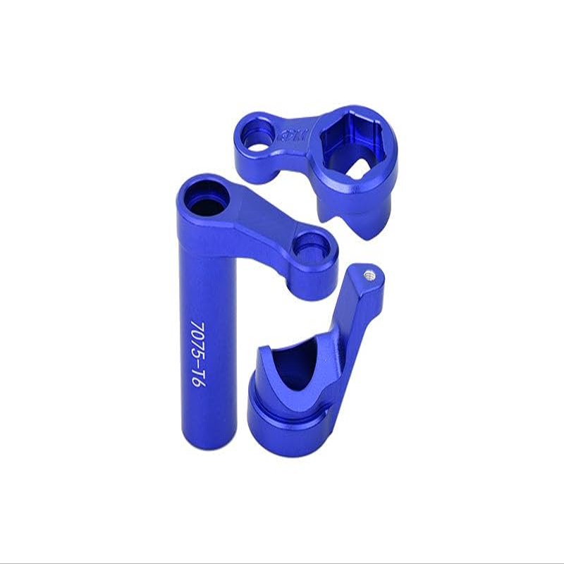 Aluminum 7075-T6 Steering Assembly For Traxxas 1/8 4WD Sledge Monster Truck 95076-4 - 3Pc Set Blue