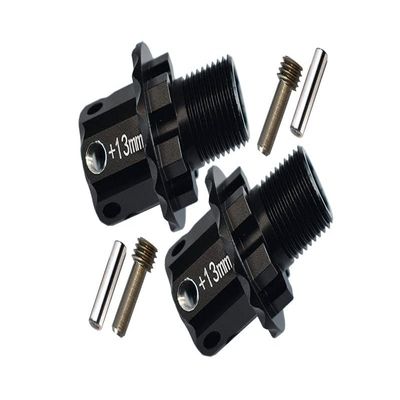 Aluminum 13Mm Hex Adapters For Traxxas 1/8 4WD Sledge Monster Truck 95076-4 - 6Pc Set Black